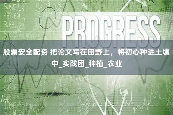 股票安全配资 把论文写在田野上，将初心种进土壤中_实践团_种植_农业