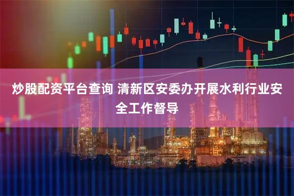 炒股配资平台查询 清新区安委办开展水利行业安全工作督导